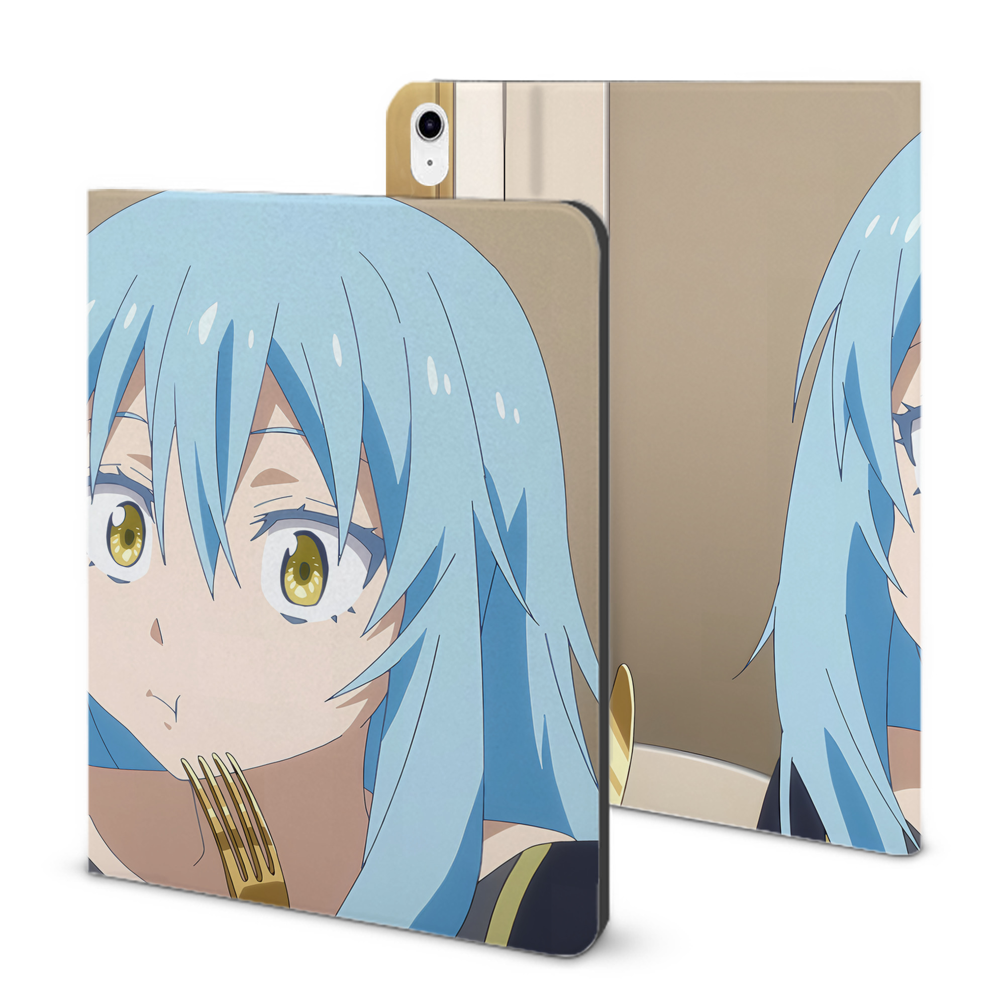（画像用） 転スラ Regarding Reincarnated to Slime IPad ケース ブック型 PUレザー TPU 耐衝撃 軽量 薄型 ペン収納なし 全面保護 IPad 各モデル対応